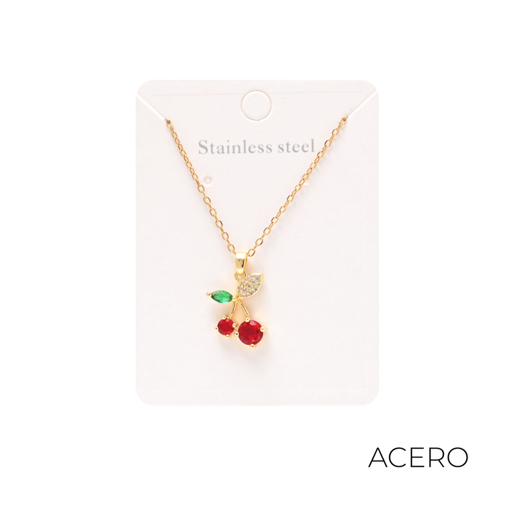 CADENA CON DIJE CHERRY ACERO