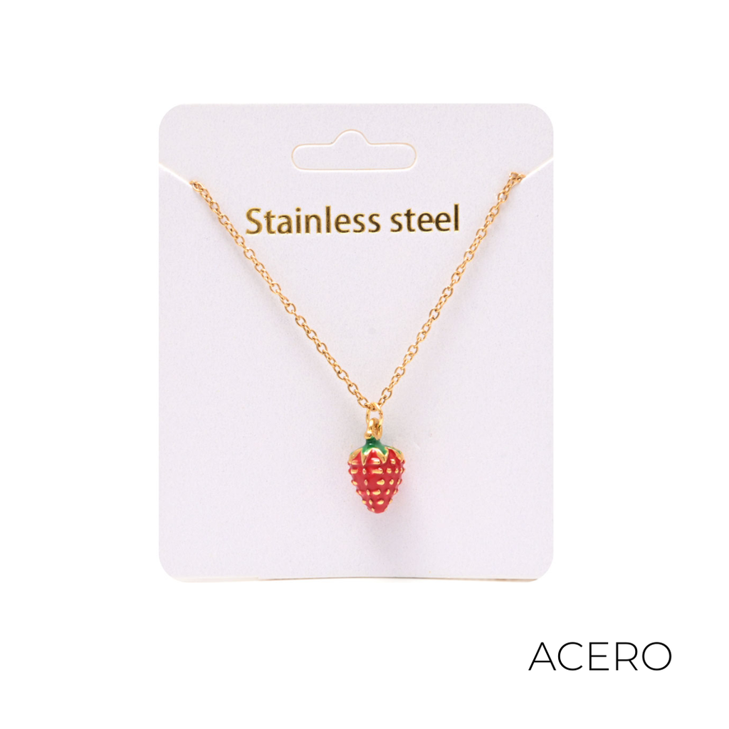 COLLAR CON FRUTILLA ACERO