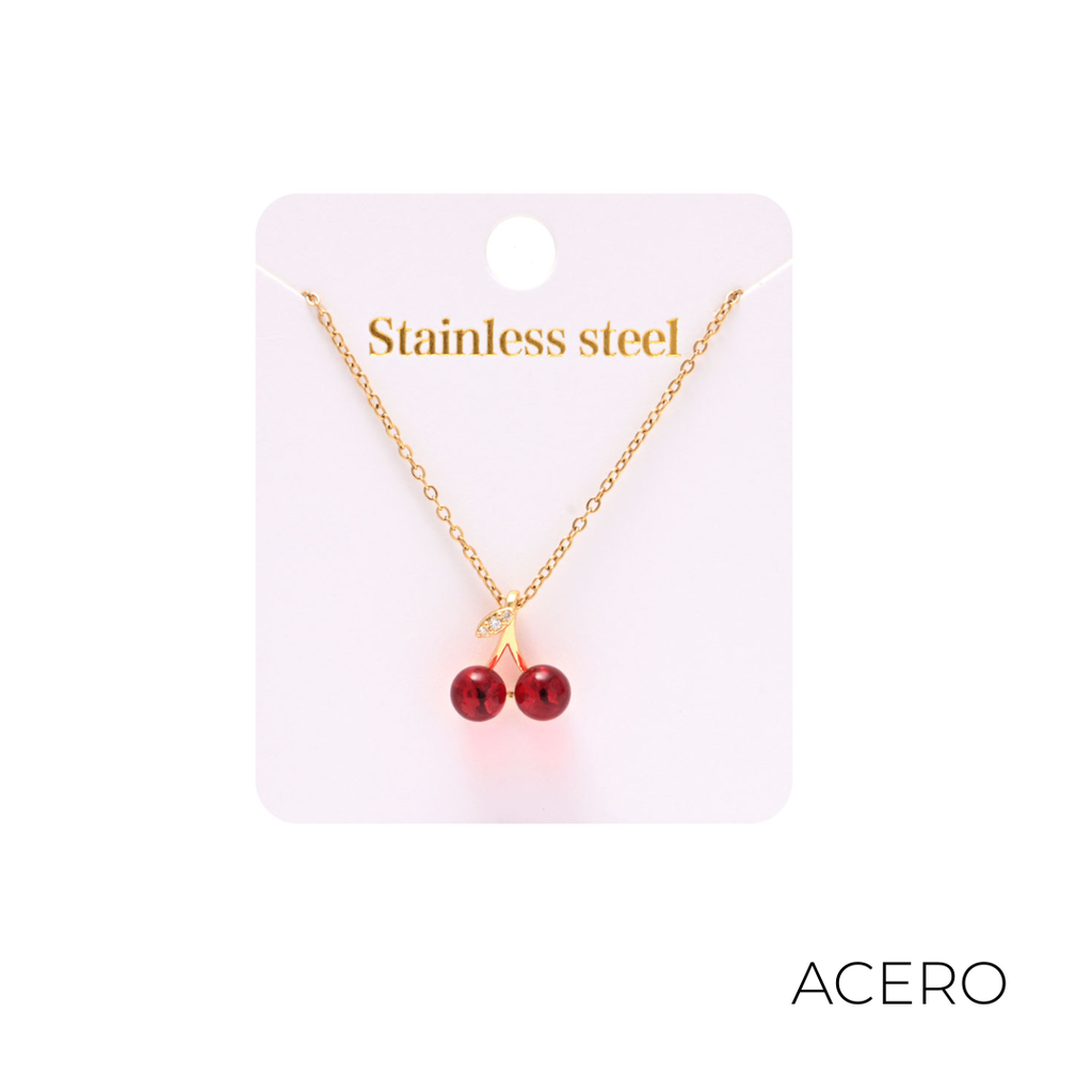 CADENA CON DIJE CHERRY ACERO