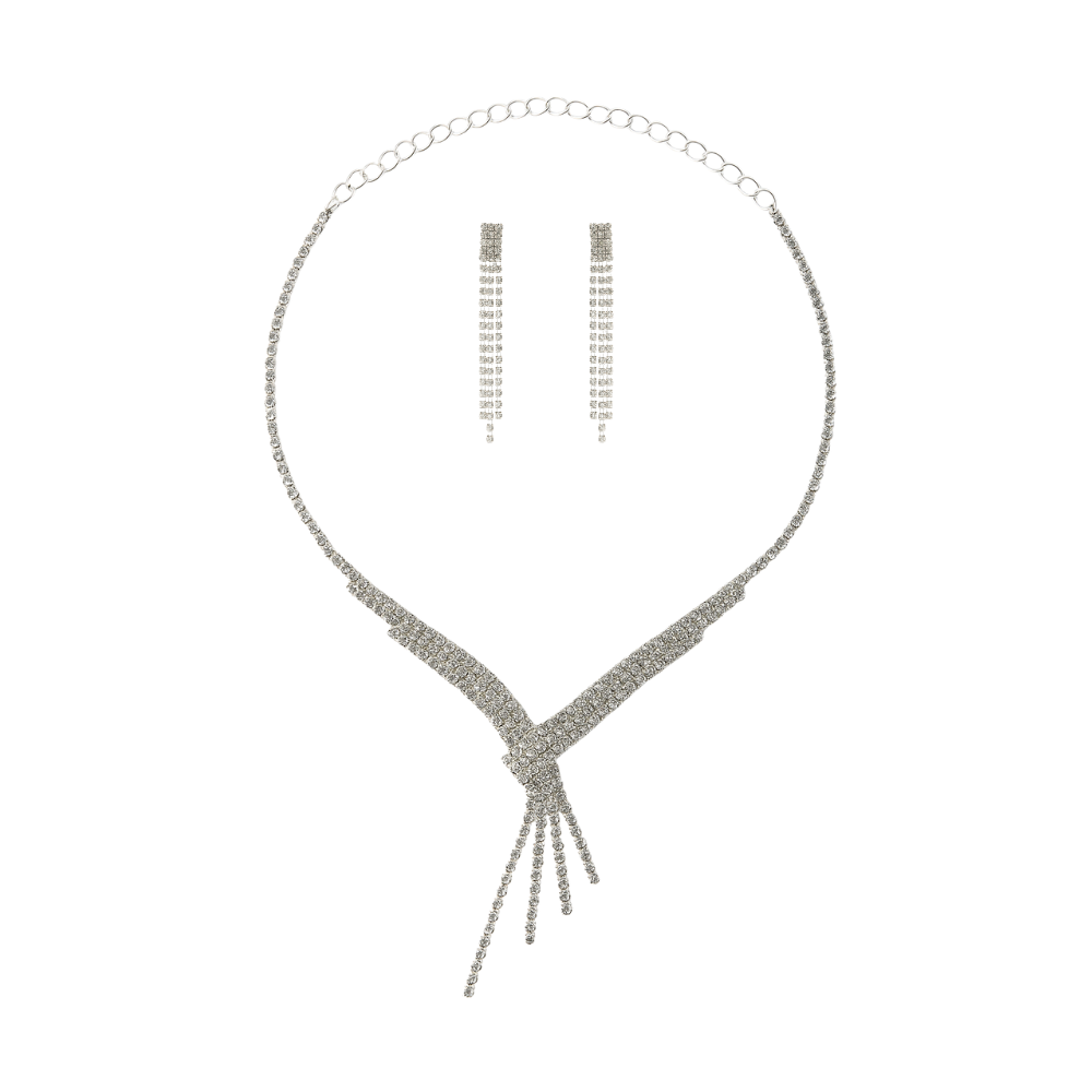 SET COLLAR + AROS STRASS CRUZADO