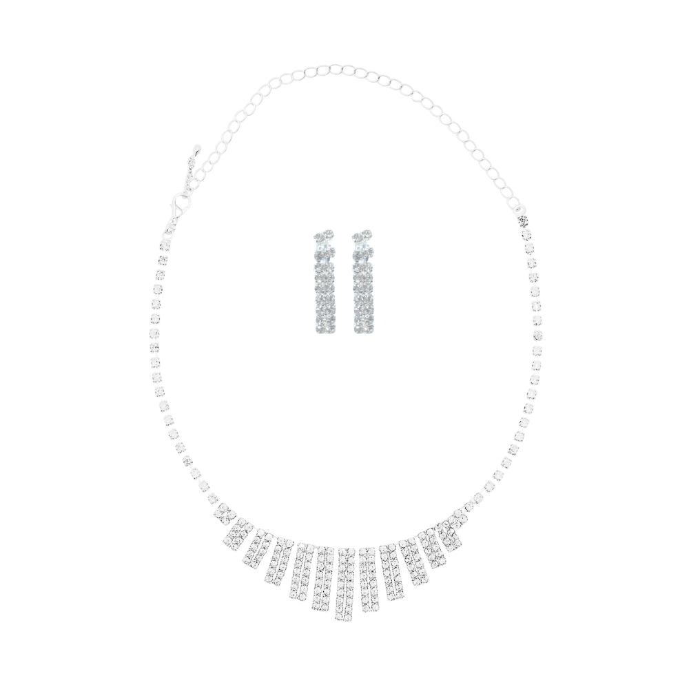 SET COLLAR + AROS STRASS COLGANTE