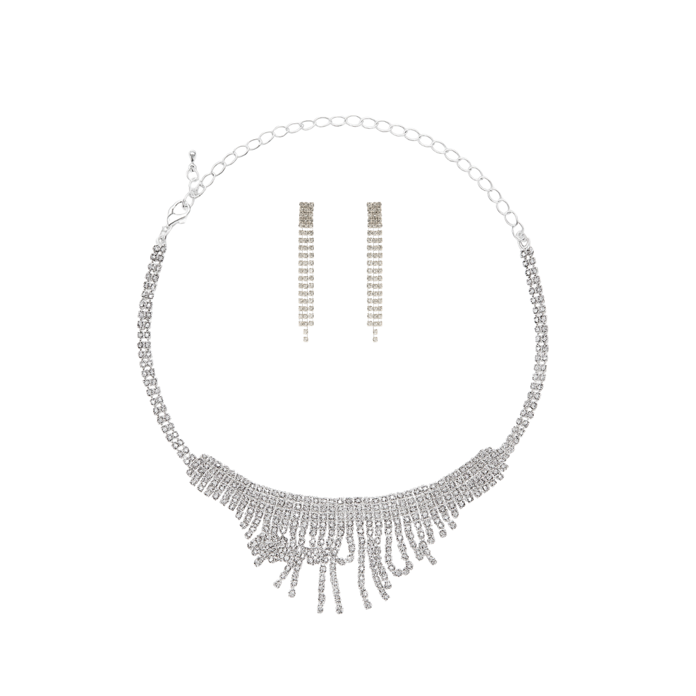 SET DE COLLAR + AROS STRASS COLGANTE