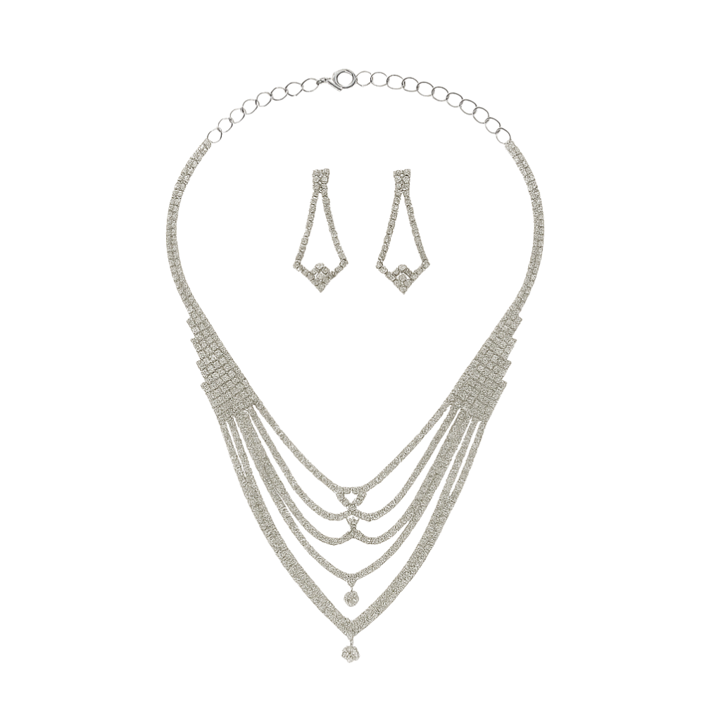 SET COLLAR + AROS STRASS MULTI CADENA