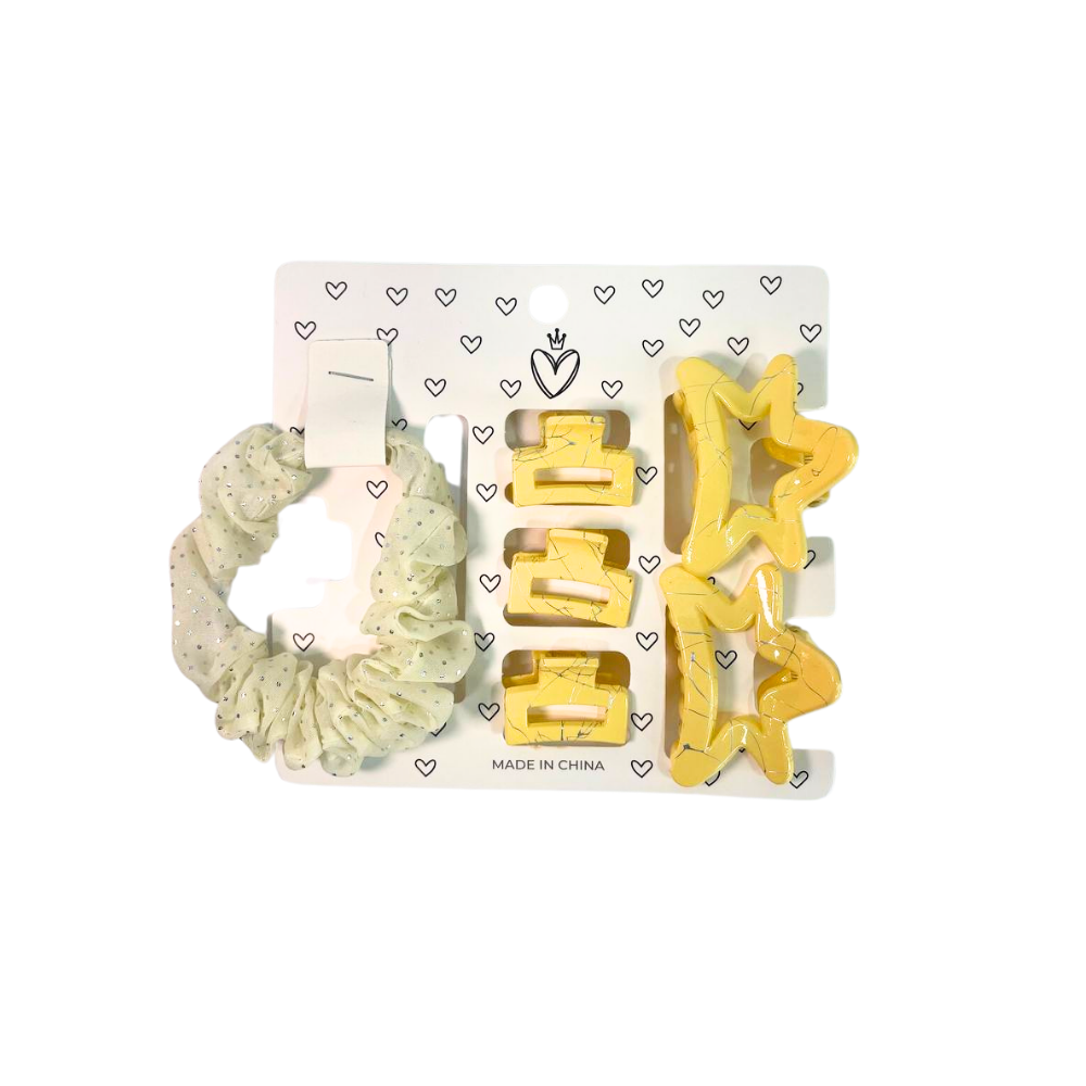 SET DE PELO SCUNZI + BROCHE ESTRELLA