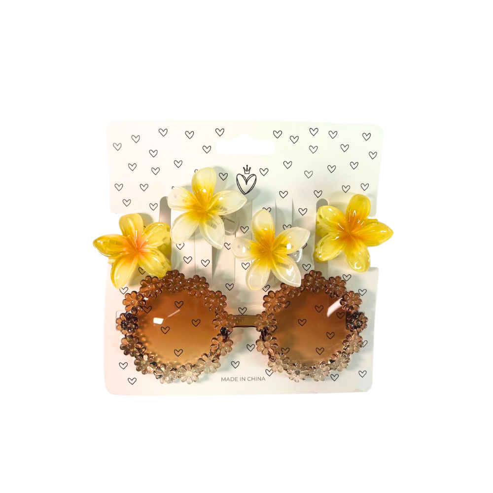 SET DE PELO BROCHE FLOR + ANTEOJOS