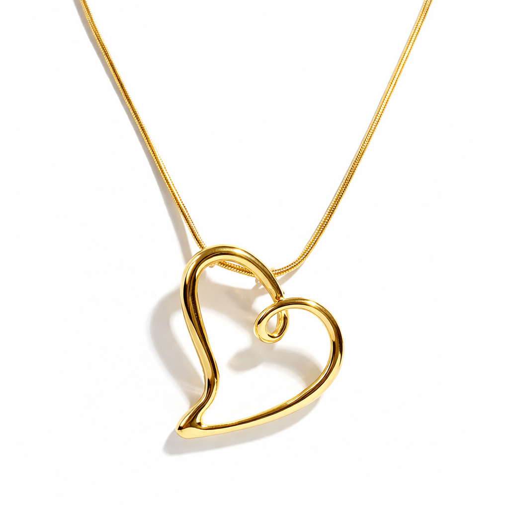 COLLAR CADENA RIGIDA DIJE CORAZON