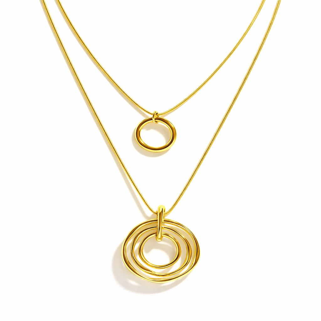 COLLAR DOBLE DIJE REDONDO GEO