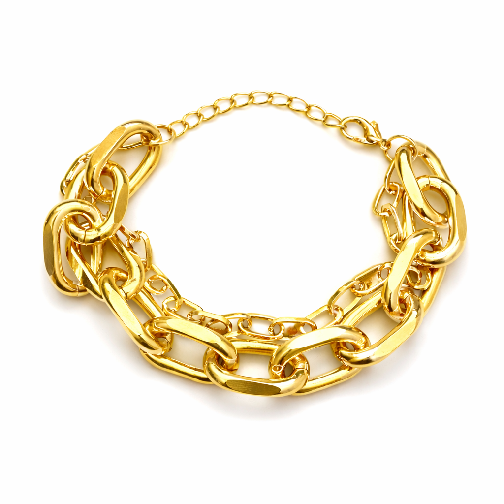 PULSERA CADENA DOBLE ANCHA