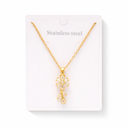 CADENA DIJE FLOR ACERO QUIRURGICO