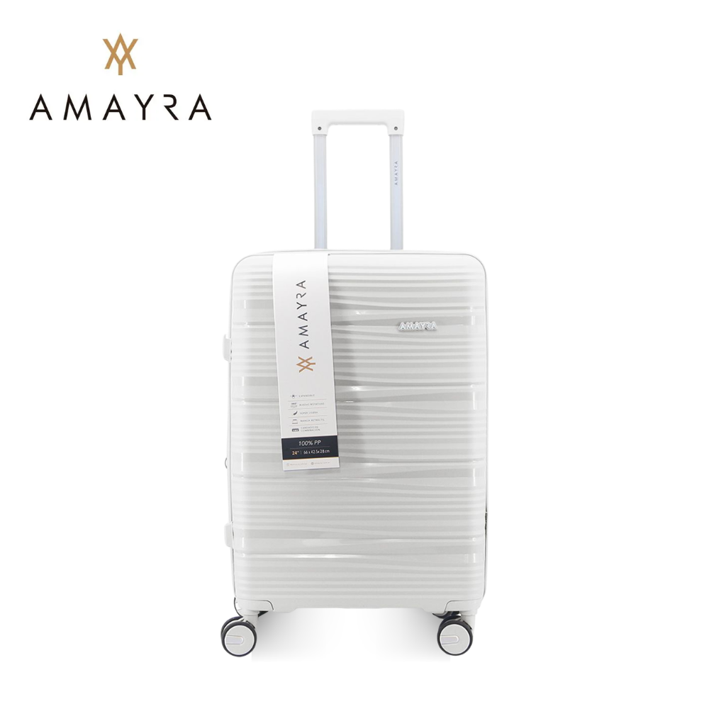 VALIJA 24" RELIEVE BLANCA AMAYRA