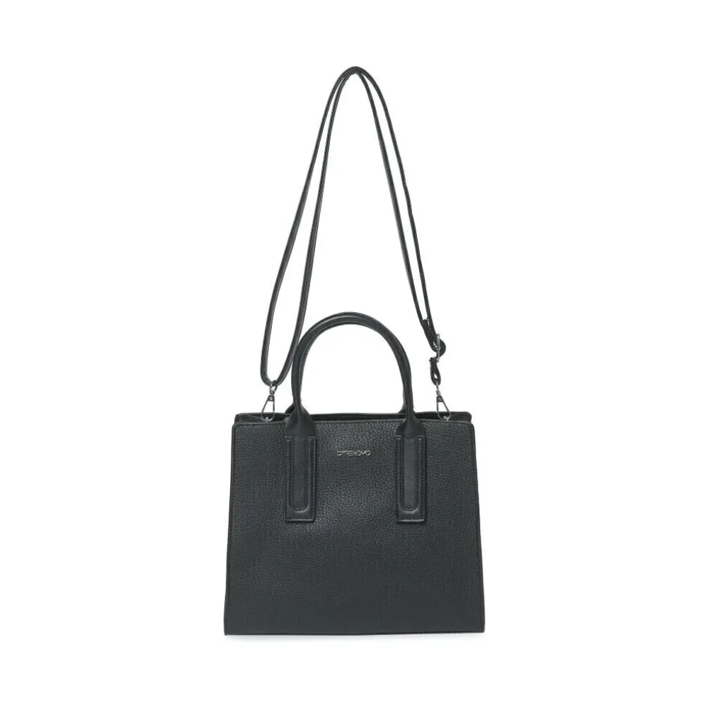 CARTERA COLOR LISO APLIQUE FRONTAL TRENDY