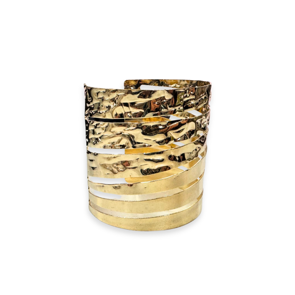 PULSERA BRAZALETE DORADO CON RELIEVE