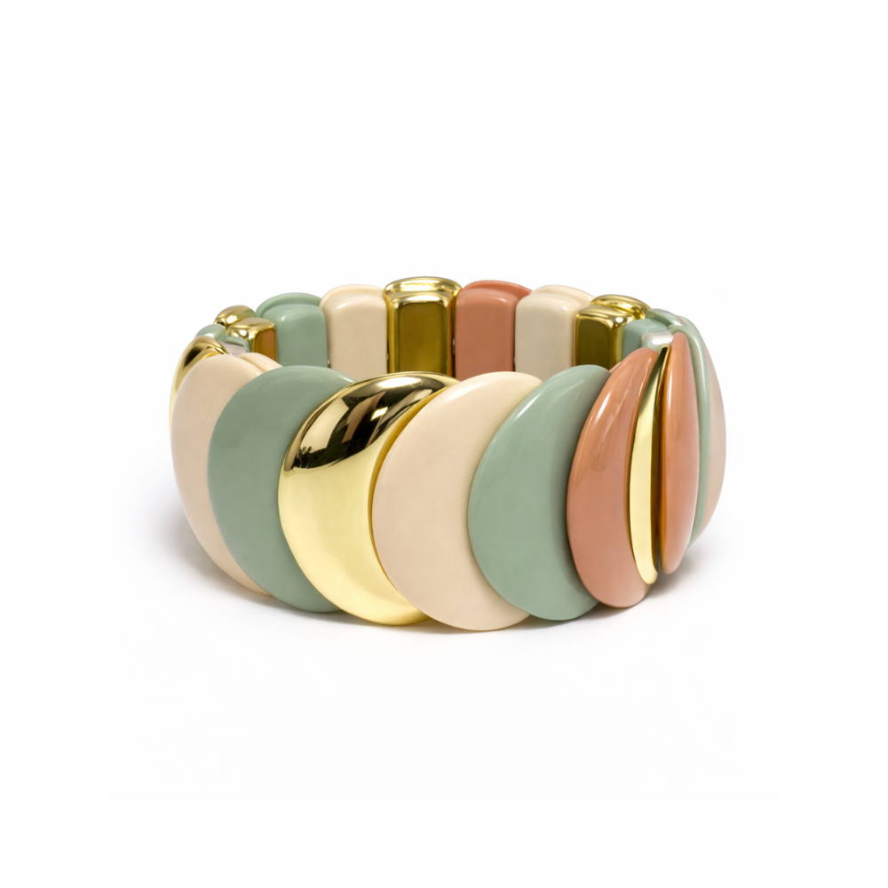 PULSERA ELASTICA BICOLOR OVALADA