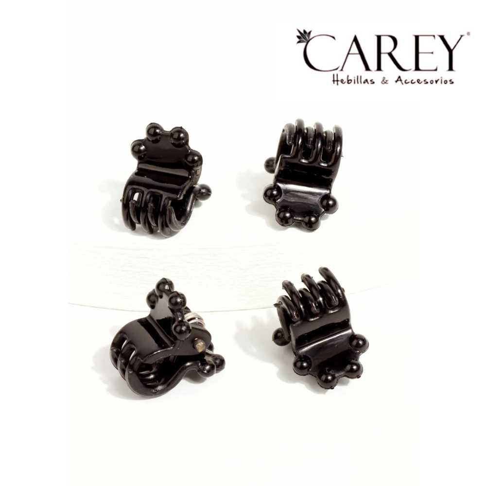BROCHE PINZA X4 MINI CON CIRCULOS CAREY