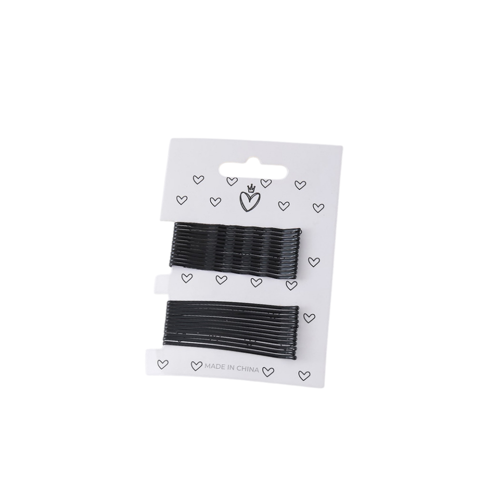 SET HEBILLAS INVISIBLES NEGRAS X24