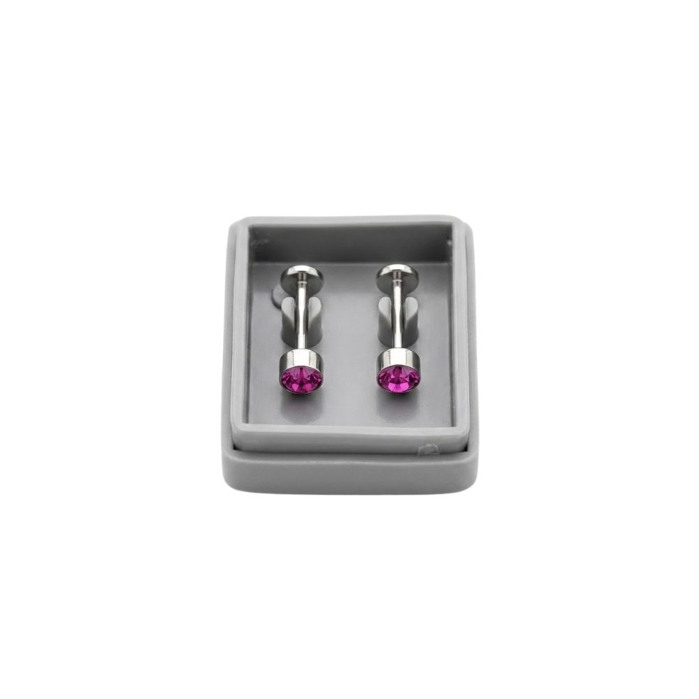 AROS ABRIDORES ACERO STRAS CRISTAL ROSA