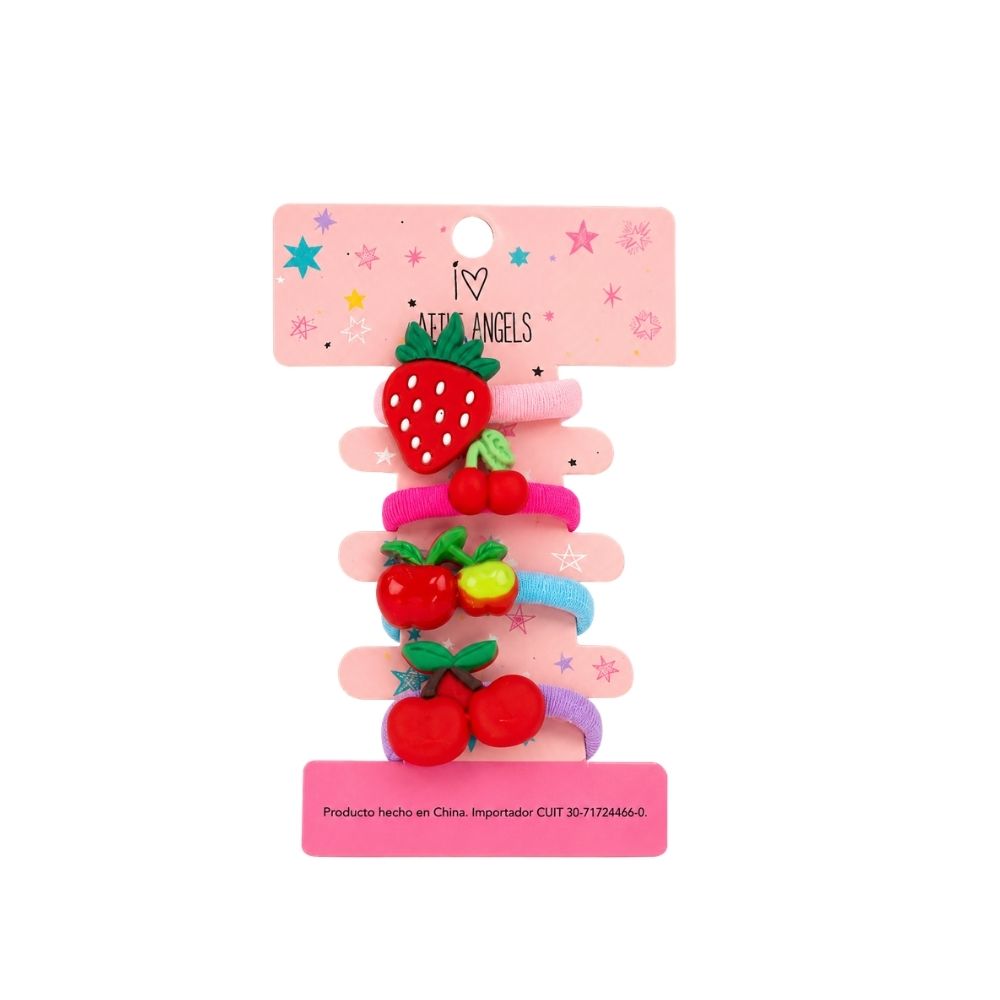 BLÍSTER DE COLITAS DE PELO INFANTILES SET TEMÁTICO FRUTAS