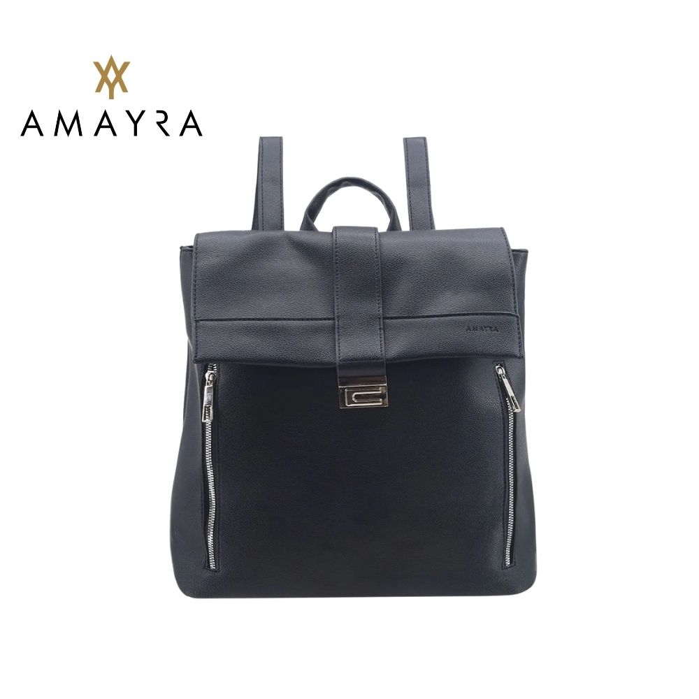 MOCHILA URBANA CON SOLAPA Y CIERRES VERTICALES DISEÑO VANGUARDISTA AMAYRA
