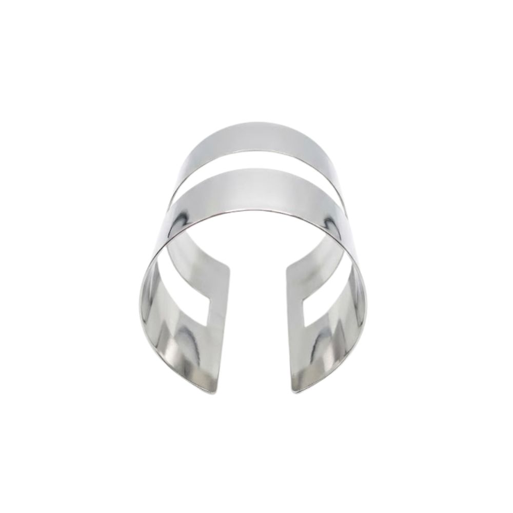 BRAZALETE RIGIDO DISEÑO DOBLE BANDA CALADA