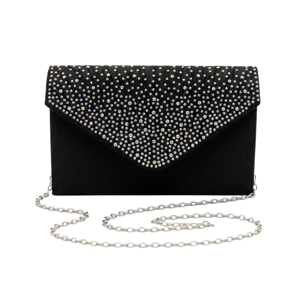 CARTERA DE FIESTA TIPO SOBRE CON CADENA PLATEADA