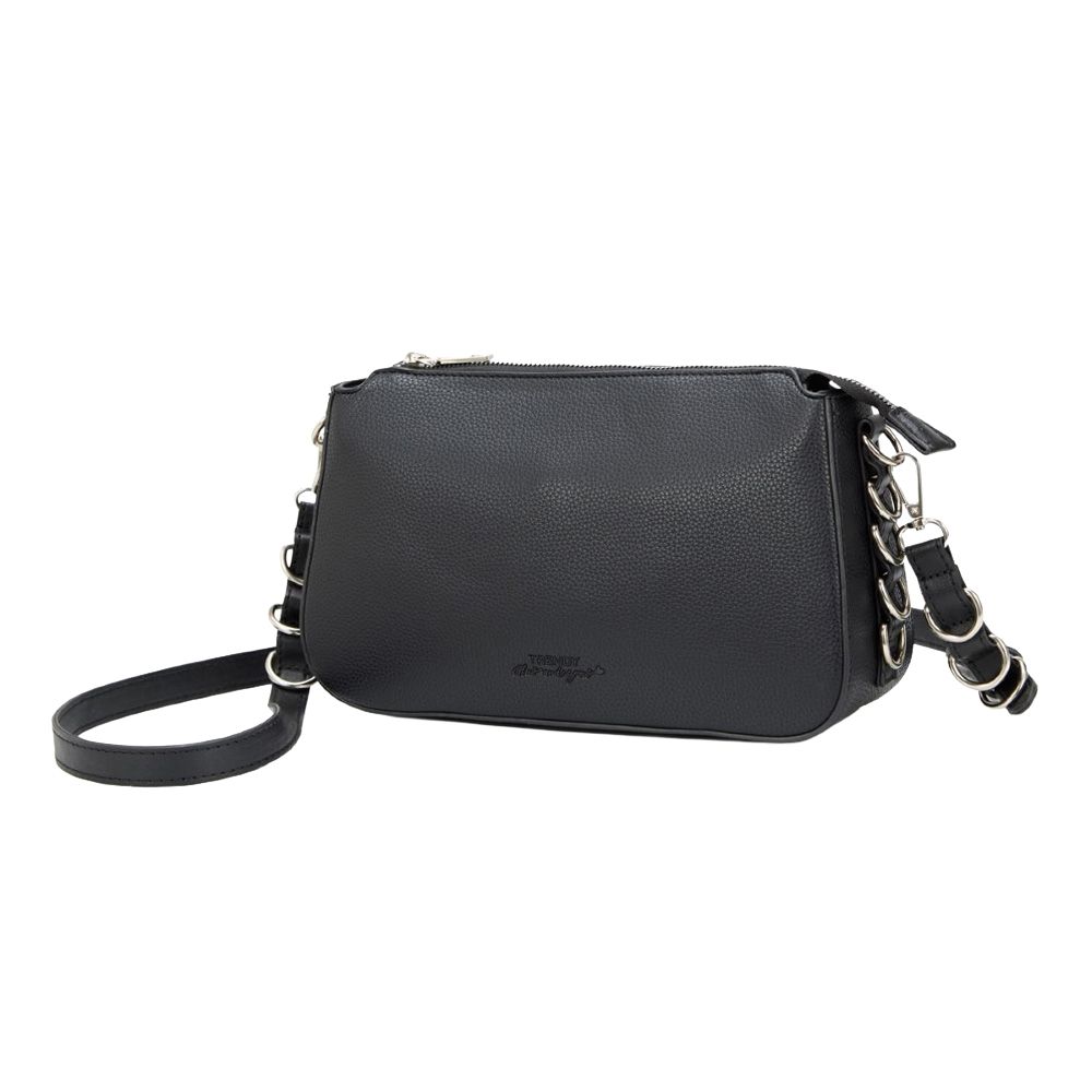 BOLSO BANDOLERA CON DETALLE DE AROS TRENDY