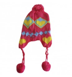 [32407] GORRO COYA INFANTIL DE 2 A 4 AÑOS CORAZONES