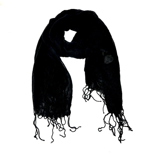[1098] PASHMINA NEGRA CON FLECOS