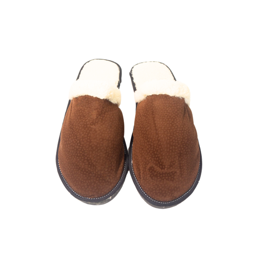 [32708] PANTUFLAS DE HOMBRE SIMIL CARPINCHO CON CORDERITO TALLE 41-42