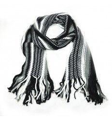 [10241] BUFANDA DE LANA HOMBRE CON FLECOS 20CM X 200CM