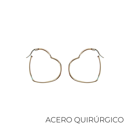 [34679] AROS ACERO CORAZON 60MM DORADO