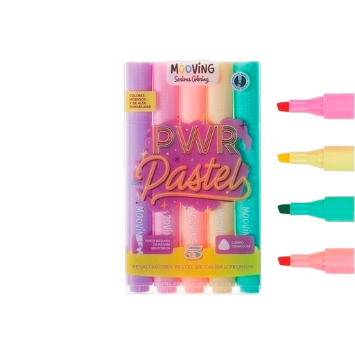 [35377] RESALTADOR COLOR PASTEL X5 MOOVING