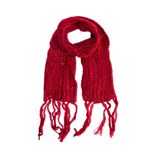 [11390] BUFANDA DE LANA CON FLECOS