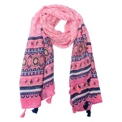 [37580] PASHMINA ESTILO INDU CON BORLAS