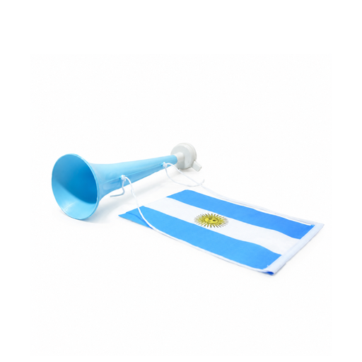 [38527] VUVUZELA CELESTE CON BANDERA ARGENTINA
