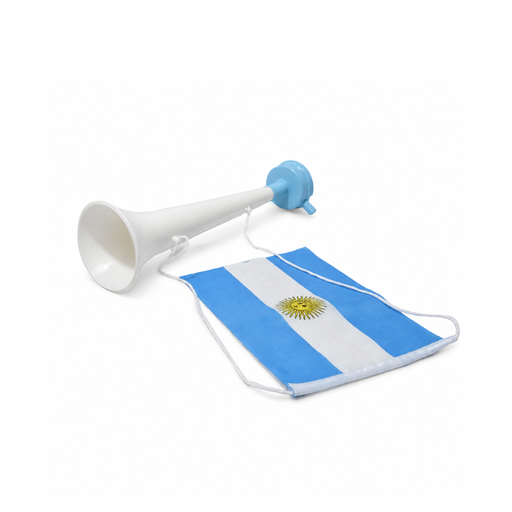 [38528] VUVUZELA BLANCA CON BANDERA ARGENTINA
