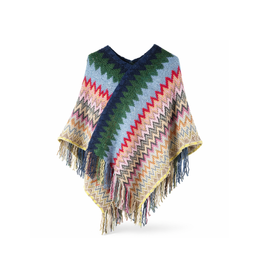 [40335] BUFANDA TRIANGULAR CON FLECOS
