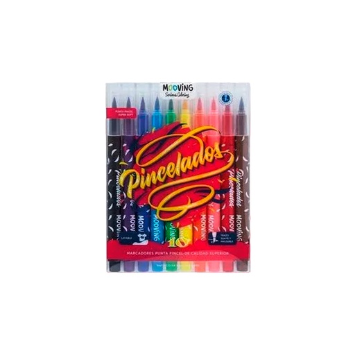[43098] MARCADORES PUNTA PINCEL X10 MOOVING