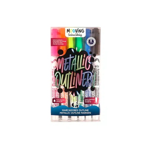 [43100] MARCADORES METALIZADOS OUTLINE X6