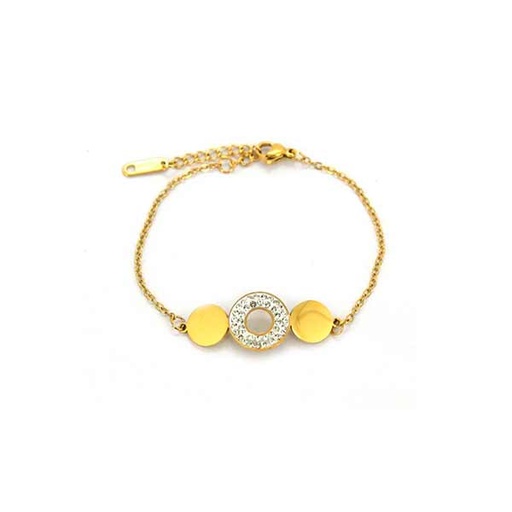 [44665] PULSERA DE ACERO CIRCULO CON STRASS