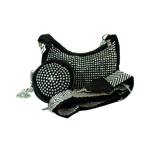 [45709] CARTERA STRASS CON MONEDERO Y CORREA #35