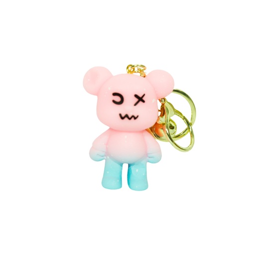 [45712] LLAVERO CHARM OSO ACRILICO BICOLOR