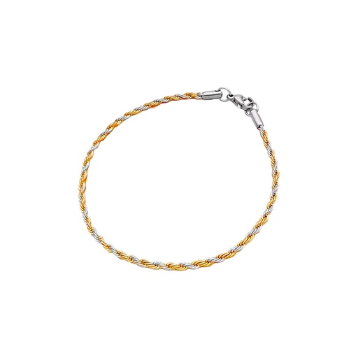 [45820] PULSERA ACERO TRENZADO DORADO Y PLATEADO