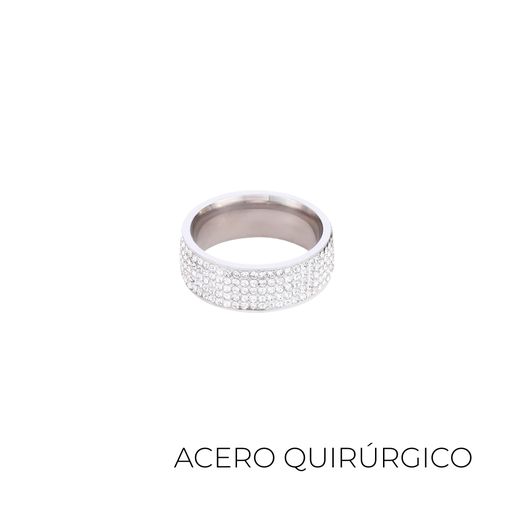 [45826] ANILLO STRASS ACERO QUIRURGICO