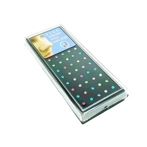 [45882] PIERCING NARIZ CURVO CAJA X40 COLOR
