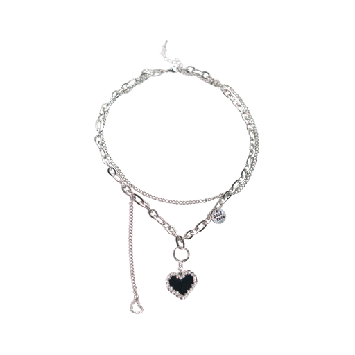 [46514] COLLAR ACERO CON DIJE Y PIEDRA
