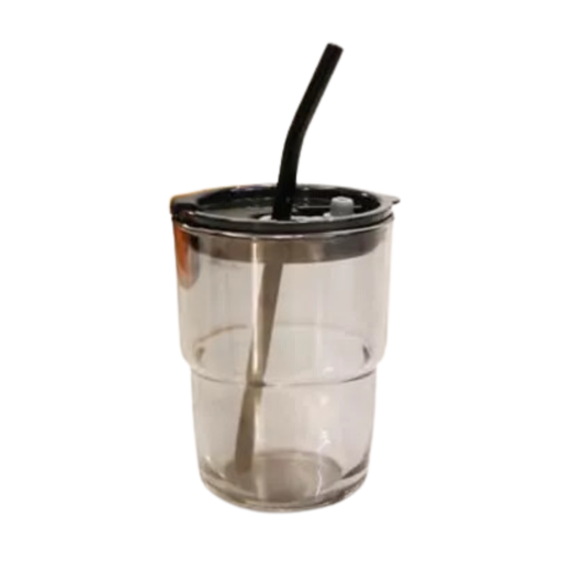 [47367] VASO DE VIDRIO CON BOMBILLA NEGRO