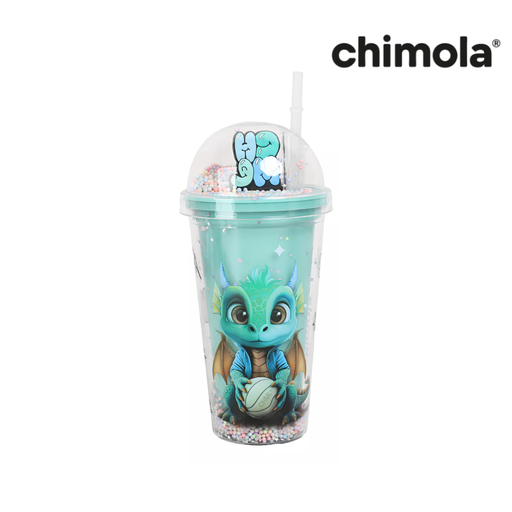 [48021] VASO 450 ML CHIMOLA CON BOMBILLA DRAGON
