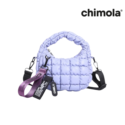 MINI BAG PUFFER CON LLAVERO DE CINTA CHIMOLA