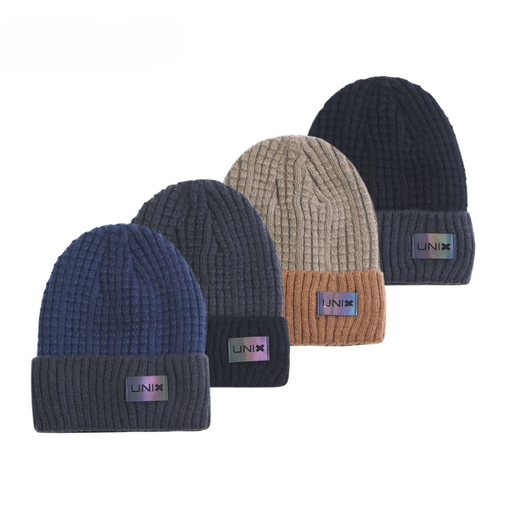 GORRO CON APLIQUE FRONTAL BICOLOR