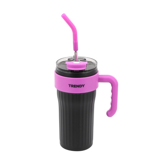 VASO TERMICO CON SORBETE METALICO + ACCESORIOS DE SILICONA
